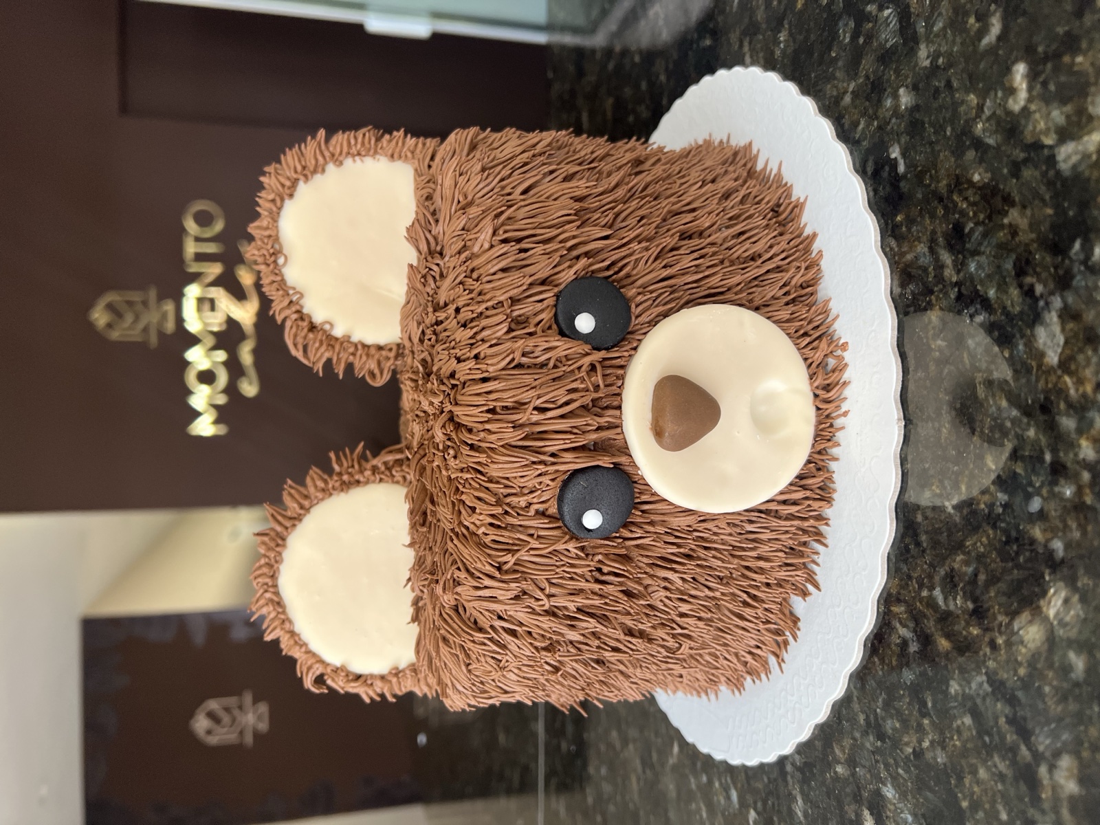 Bolo em chantininho com efeito urso
