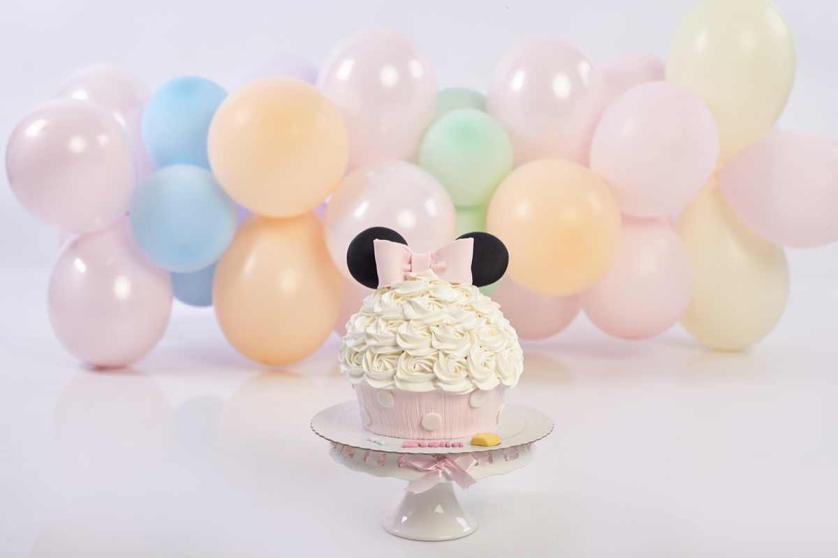 Smash the cake decorado para ensaio de 1 ano